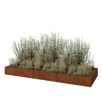 Corten čelik tegla za cvijeće XXL - Pravokutnik - 360 x 120 x 30 cm - Bez donje ploče