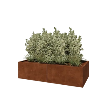 Corten čelik tegla za cvijeće XXL - Pravokutnik - 160 x 80 x 40 cm - S donjom pločom