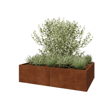 Corten čelik tegla za cvijeće XXL - Pravokutnik - 160 x 100 x 40 cm - S donjom pločom