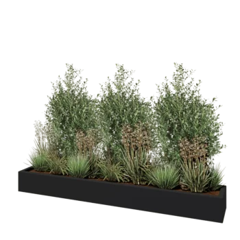 Stakloplastična tegla za cvijeće - Pravougaonik - 200 x 30 x 20 cm - RAL7016 mat (antracit siva) - S dnom