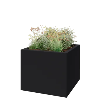 Stakloplastična tegla za cvijeće - Kvadrat - 120 x 120 x 100 cm - RAL7016 mat (antracit siva) - S dnom