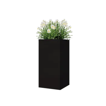 Čelična tegla za cvijeće - Kvadrat - 40 x 40 x 80 cm - RAL9005 mat (crna) - Bez donje ploče