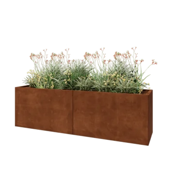 Corten čelik tegla za cvijeće XXL - Pravokutnik - 200 x 50 x 60 cm - Bez donje ploče