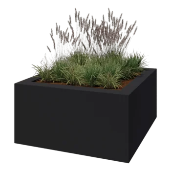 Stakloplastična tegla za cvijeće - Kvadrat - 160 x 160 x 80 cm - RAL7016 mat (antracit siva) - S dnom