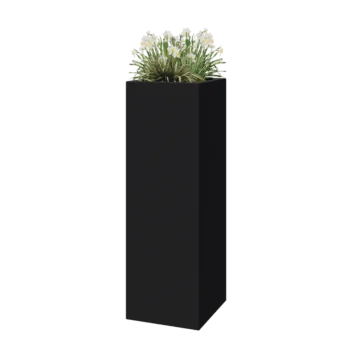 Stakloplastična tegla za cvijeće - Kvadrat - 40 x 40 x 120 cm - RAL7016 mat (antracit siva) - S dnom