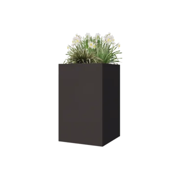 Čelična tegla za cvijeće - Kvadrat - 50 x 50 x 80 cm - Druga RAL boja - S donjom pločom