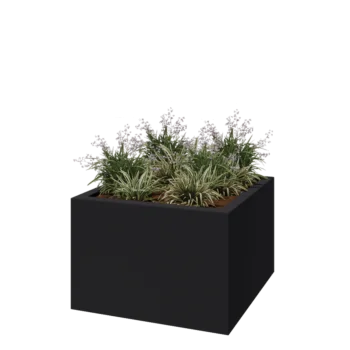 Stakloplastična tegla za cvijeće - Kvadrat - 120 x 120 x 80 cm - RAL7016 mat (antracit siva) - S dnom