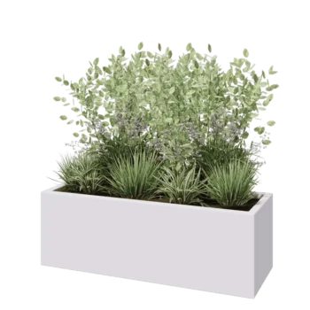 Stakloplastična tegla za cvijeće - Pravougaonik - 120 x 40 x 40 cm - RAL9010 mat (bijela) - S dnom