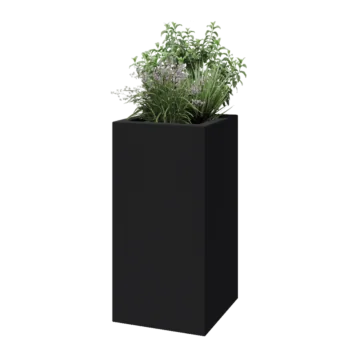 Stakloplastična tegla za cvijeće - Kvadrat - 50 x 50 x 100 cm - RAL7016 mat (antracit siva) - S dnom