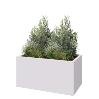 Stakloplastična tegla za cvijeće - Pravougaonik - 100 x 50 x 50 cm - RAL9010 mat (bijela) - S dnom