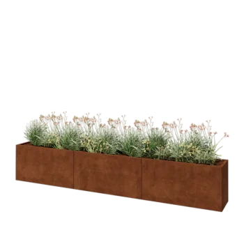 Corten čelik tegla za cvijeće XXL - Pravokutnik - 360 x 40 x 60 cm - S donjom pločom
