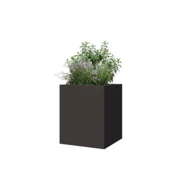 Čelična tegla za cvijeće - Kvadrat - 50 x 50 x 60 cm - RAL7016 mat (antracit siva) - Bez donje ploče