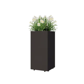 Čelična tegla za cvijeće - Kvadrat - 40 x 40 x 80 cm - Druga RAL boja - S donjom pločom - S nogama