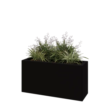 Stakloplastična tegla za cvijeće - Pravougaonik - 100 x 30 x 50 cm - RAL9005 mat (crna) - S dnom
