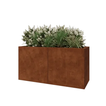 Corten čelik tegla za cvijeće XXL - Pravokutnik - 160 x 60 x 80 cm - S donjom pločom