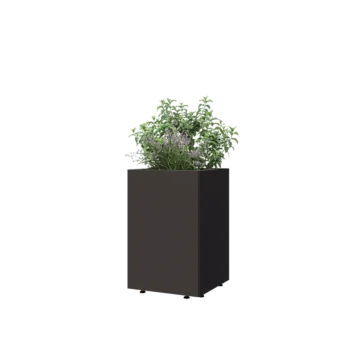 Čelična tegla za cvijeće - Kvadrat - 40 x 40 x 60 cm - Druga RAL boja - S donjom pločom - S nogama