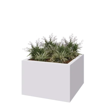 Stakloplastična tegla za cvijeće - Kvadrat - 120 x 120 x 80 cm - RAL9010 mat (bijela) - S dnom