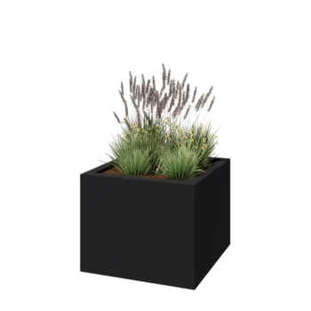 Stakloplastična tegla za cvijeće - Kvadrat - 100 x 100 x 80 cm - RAL7016 mat (antracit siva) - S dnom