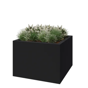 Stakloplastična tegla za cvijeće - Kvadrat - 140 x 140 x 100 cm - RAL7016 mat (antracit siva) - S dnom