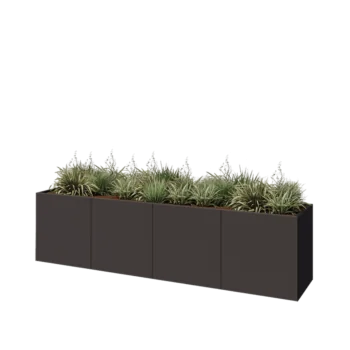 Čelična tegla za cvijeće XXL - Pravokutnik - 320 x 60 x 80 cm - RAL7016 mat (antracit siva) - S donjom pločom