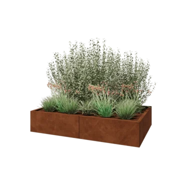 Corten čelik tegla za cvijeće XXL - Pravokutnik - 160 x 100 x 30 cm - S donjom pločom