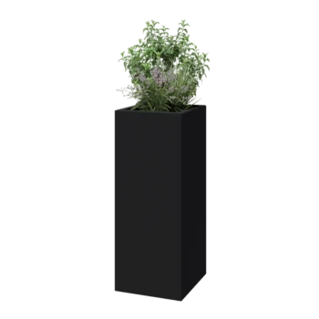 Stakloplastična tegla za cvijeće - Kvadrat - 40 x 40 x 100 cm - RAL7016 mat (antracit siva) - S dnom