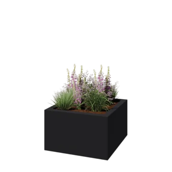 Stakloplastična tegla za cvijeće - Kvadrat - 100 x 100 x 60 cm - RAL7016 mat (antracit siva) - S dnom