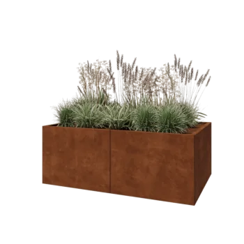 Corten čelik tegla za cvijeće XXL - Pravokutnik - 160 x 100 x 60 cm - S donjom pločom