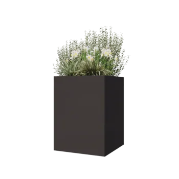 Čelična tegla za cvijeće - Kvadrat - 60 x 60 x 80 cm - Druga RAL boja - Bez donje ploče