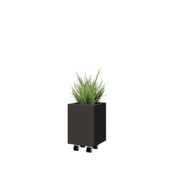 Čelična tegla za cvijeće - Kvadrat - 30 x 30 x 40 cm - Druga RAL boja - S donjom pločom - S kotačima