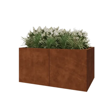 Corten čelik tegla za cvijeće XXL - Pravokutnik - 160 x 100 x 80 cm - S donjom pločom