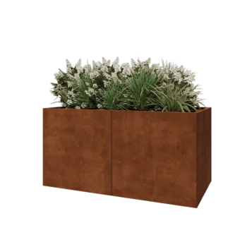 Corten čelik tegla za cvijeće XXL - Pravokutnik - 160 x 80 x 80 cm - S donjom pločom