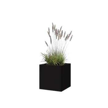 Čelična tegla za cvijeće - Kvadrat - 40 x 40 x 40 cm - RAL9005 mat (crna) - Bez donje ploče