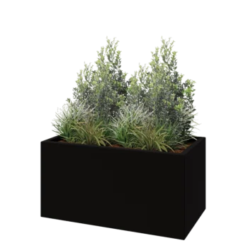 Stakloplastična tegla za cvijeće - Pravougaonik - 100 x 50 x 50 cm - RAL9005 mat (crna) - S dnom