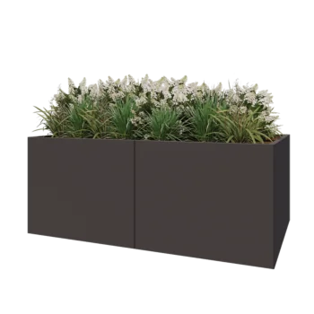 Čelična tegla za cvijeće XXL - Pravokutnik - 200 x 120 x 80 cm - RAL7016 mat (antracit siva) - S donjom pločom