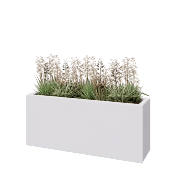 Stakloplastična tegla za cvijeće - Pravougaonik - 120 x 30 x 50 cm - RAL9010 mat (bijela) - S dnom