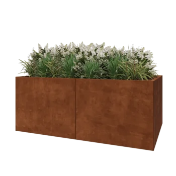 Corten čelik tegla za cvijeće XXL - Pravokutnik - 200 x 120 x 80 cm - S donjom pločom
