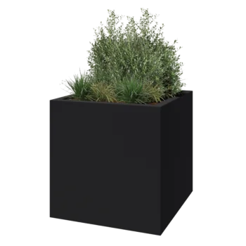Stakloplastična tegla za cvijeće - Kvadrat - 120 x 120 x 120 cm - RAL7016 mat (antracit siva) - S dnom