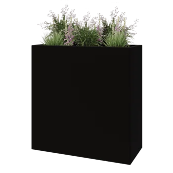 Stakloplastična tegla za cvijeće - Pravougaonik - 100 x 40 x 100 cm - RAL9005 mat (crna) - S dnom