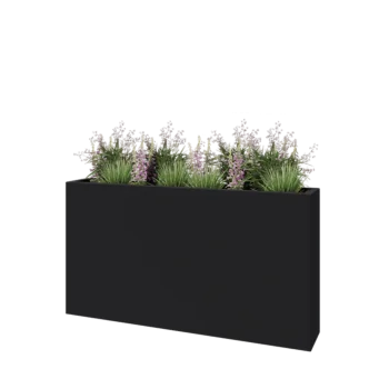 Stakloplastična tegla za cvijeće - Pravougaonik - 150 x 25 x 80 cm - RAL7016 mat (antracit siva) - S dnom