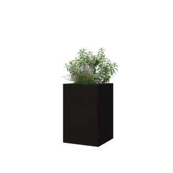 Čelična tegla za cvijeće - Kvadrat - 40 x 40 x 60 cm - RAL9005 mat (crna) - Bez donje ploče