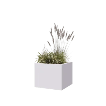 Čelična tegla za cvijeće - Kvadrat - 50 x 50 x 40 cm - RAL9010 mat (bijela) - Bez donje ploče