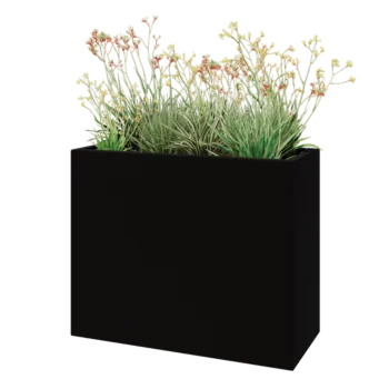 Stakloplastična tegla za cvijeće - Pravougaonik - 100 x 40 x 80 cm - RAL9005 mat (crna) - S dnom