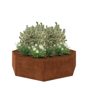 Corten čelik tegla za cvijeće - Osmerokut - 241,4 x 241,4 x 60 cm - Bez donje ploče