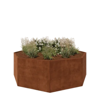 Corten čelik tegla za cvijeće - Osmerokut - 241,4 x 241,4 x 80 cm - Bez donje ploče