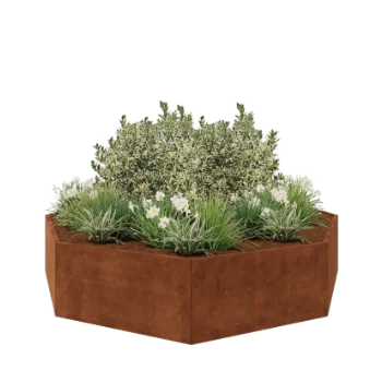 Corten čelik tegla za cvijeće - Osmerokut - 289,7 x 289,7 x 60 cm - Bez donje ploče
