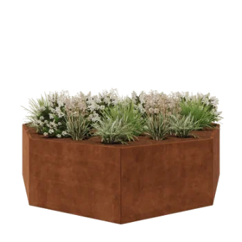Corten čelik tegla za cvijeće - Osmerokut - 289,7 x 289,7 x 80 cm - Bez donje ploče