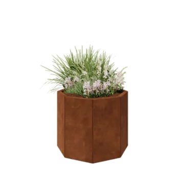 Corten čelik tegla za cvijeće - Osmerokut - 72,4 x 72,4 x 60 cm - S donjom pločom