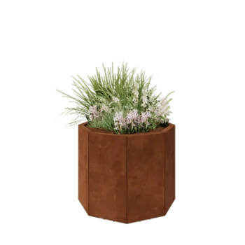Corten čelik tegla za cvijeće - Osmerokut - 72,4 x 72,4 x 60 cm - S donjom pločom - S nogama
