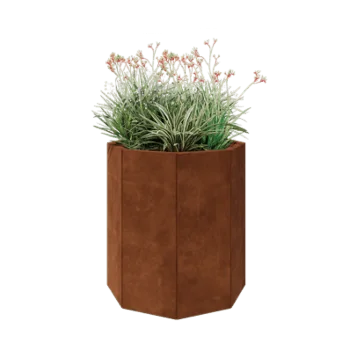 Corten čelik tegla za cvijeće - Osmerokut - 72,4 x 72,4 x 80 cm - S donjom pločom
